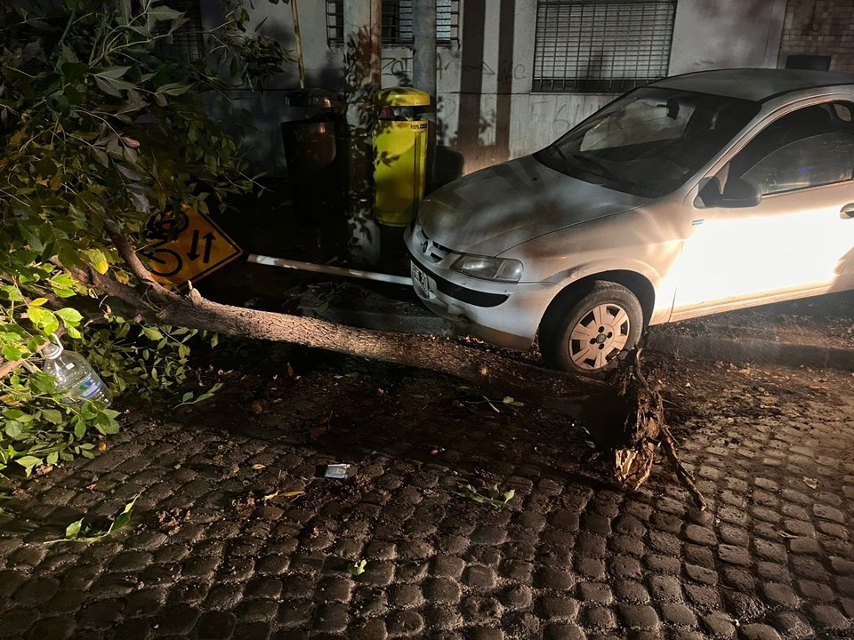 Patrullero y control policial nocturno en La Plata