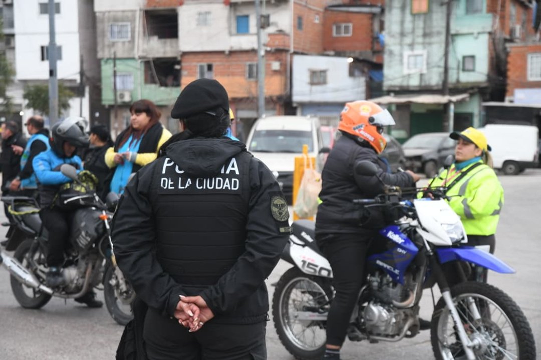 Operativo de control vehicular de la Policía de la Ciudad de Buenos Aires