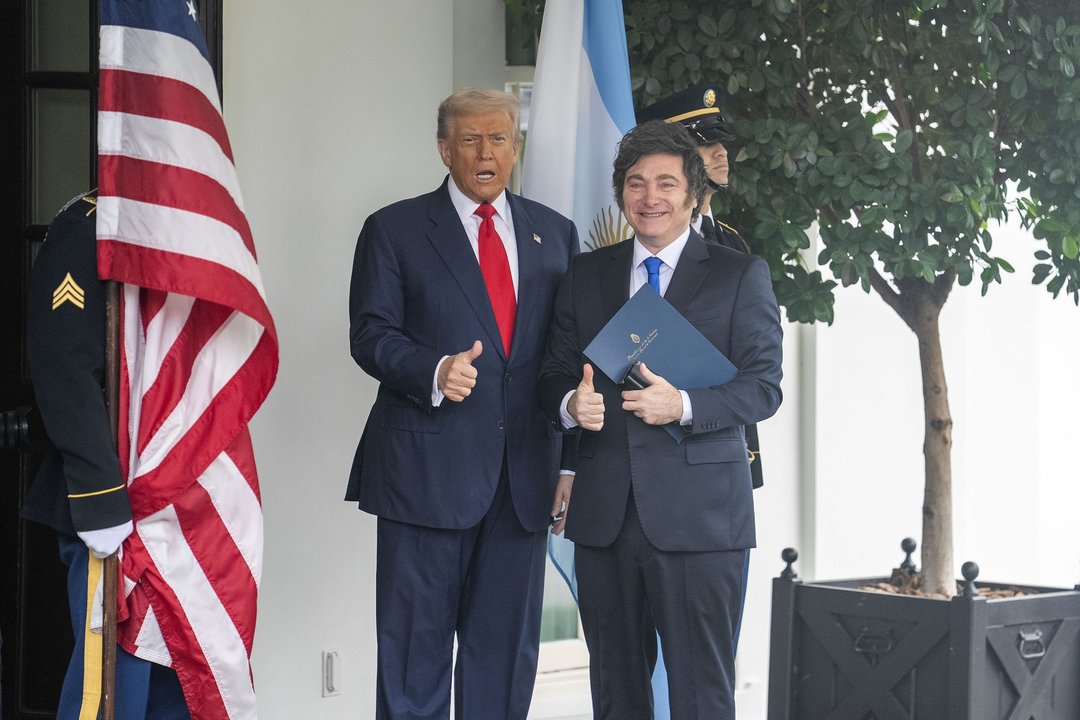 Javier Milei durante una actividad oficial en el exterior
