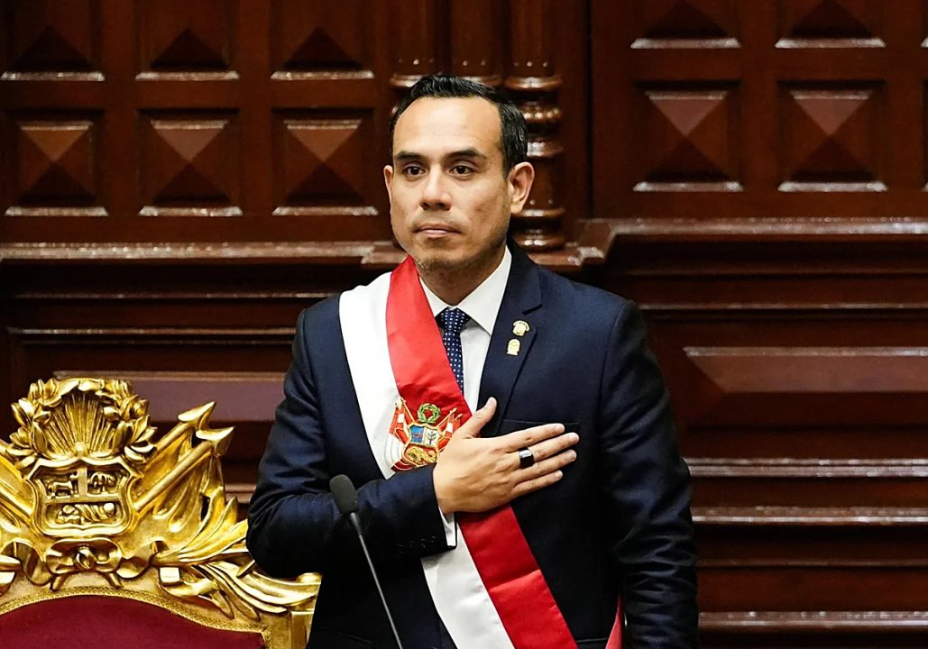 El presidente interino de Perú José Jerí durante un acto oficial