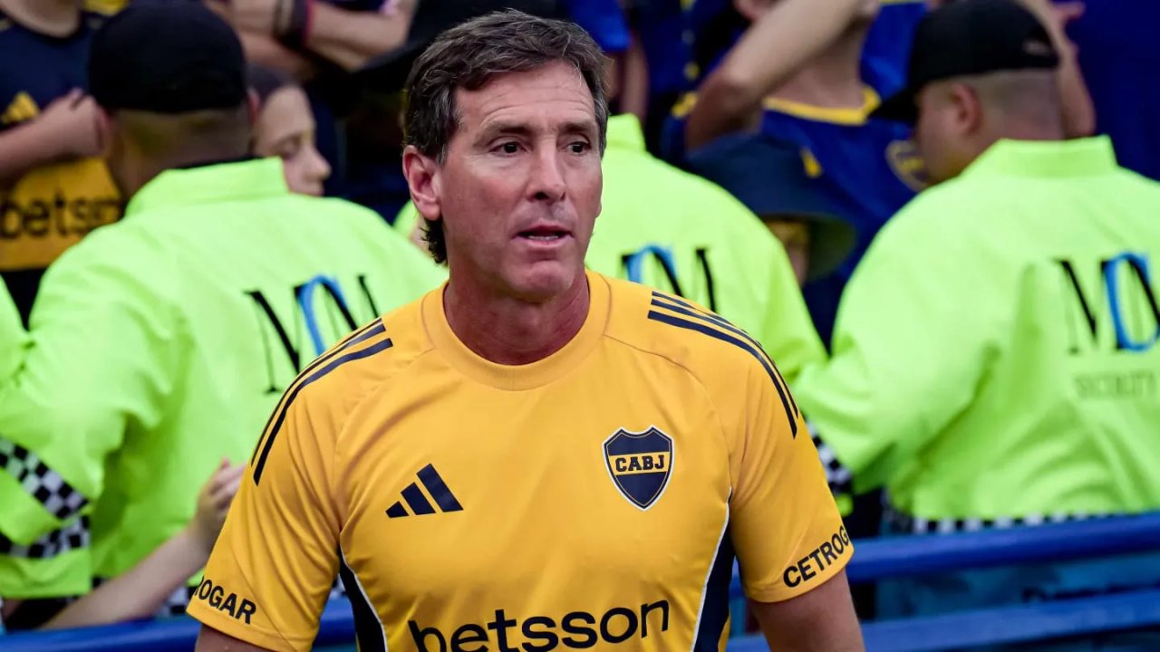 Claudio Úbeda durante un partido de Boca Juniors