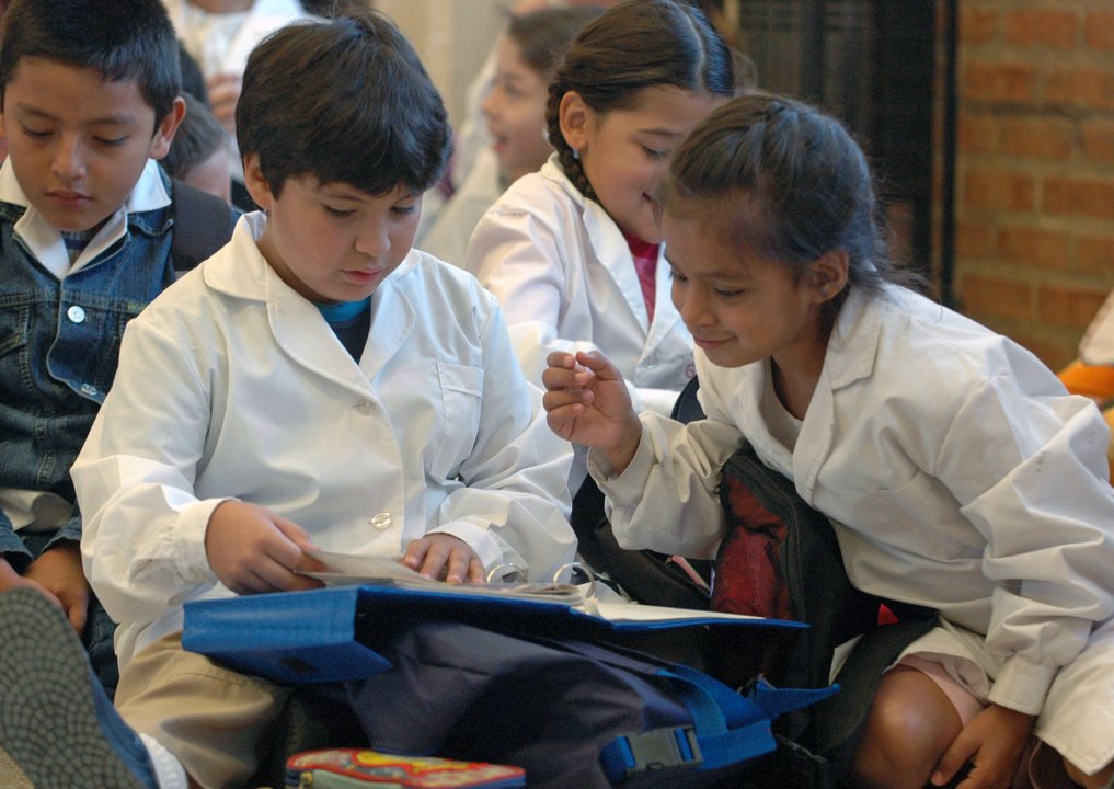 Alumnos en el inicio del ciclo lectivo en una escuela argentina