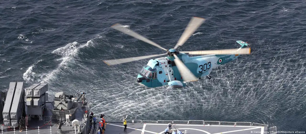 Buques de guerra de Irán y Rusia durante maniobras navales conjuntas en el Golfo de Omán y el Océano Índico