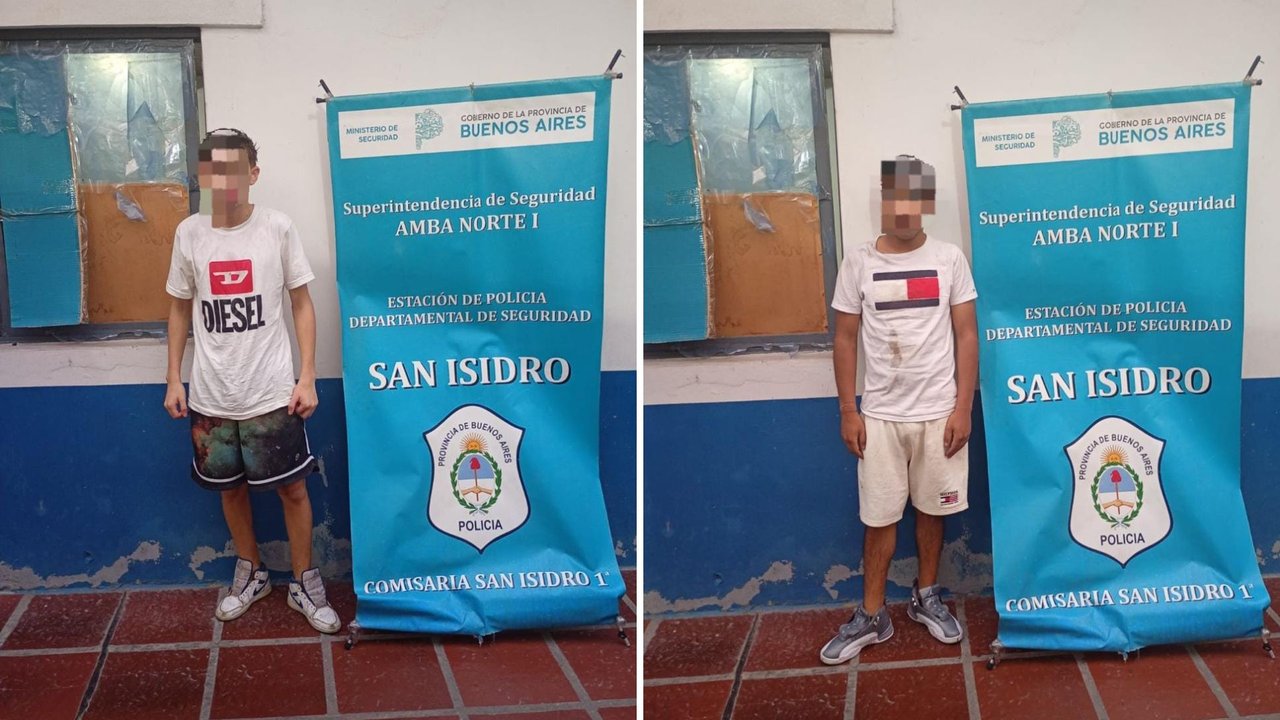 Patrullero policial durante un operativo en San Isidro