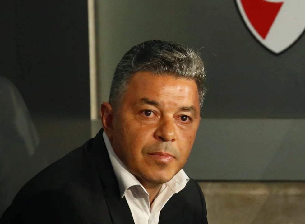 Marcelo Gallardo durante un partido de River Plate