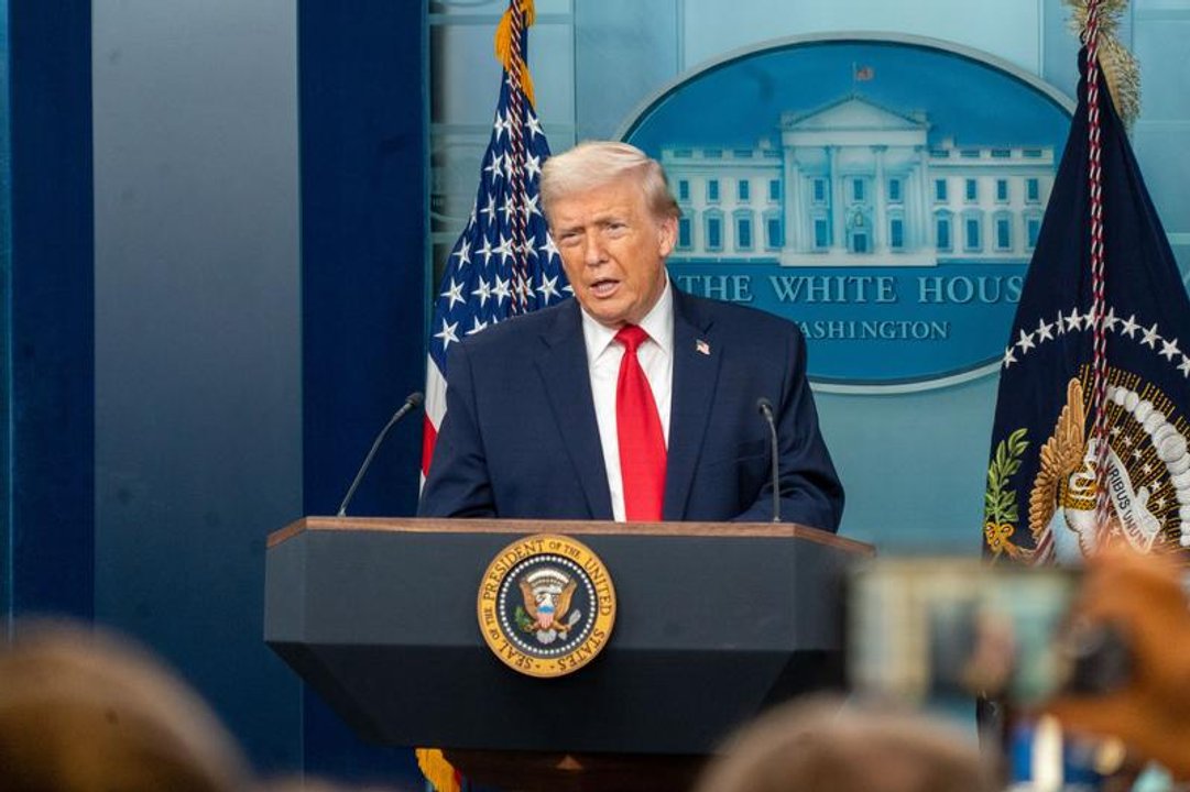 Donald Trump durante un acto oficial en la Casa Blanca