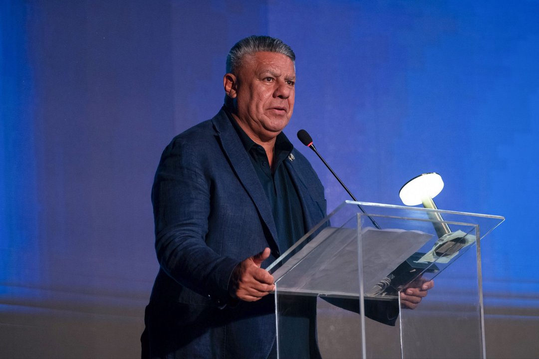 Dirigentes del fútbol argentino reunidos en apoyo a la AFA