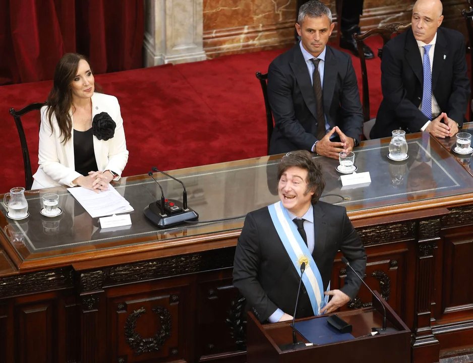 Javier Milei durante un discurso ante el Congreso de la Nación