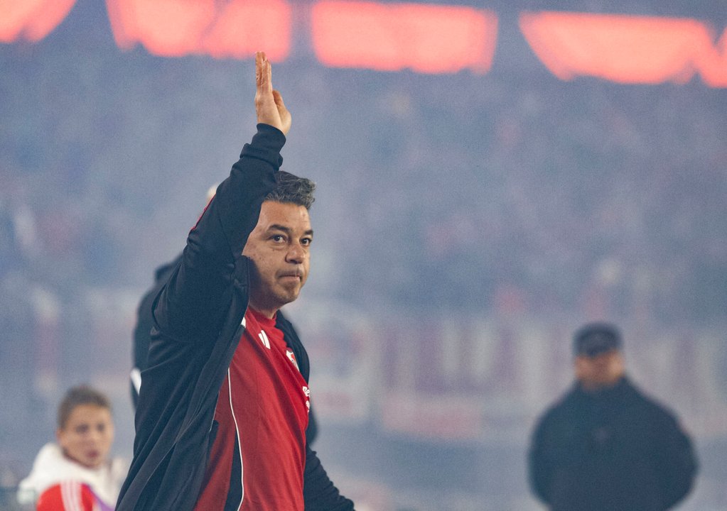 Marcelo Gallardo en su última presentación como DT de River