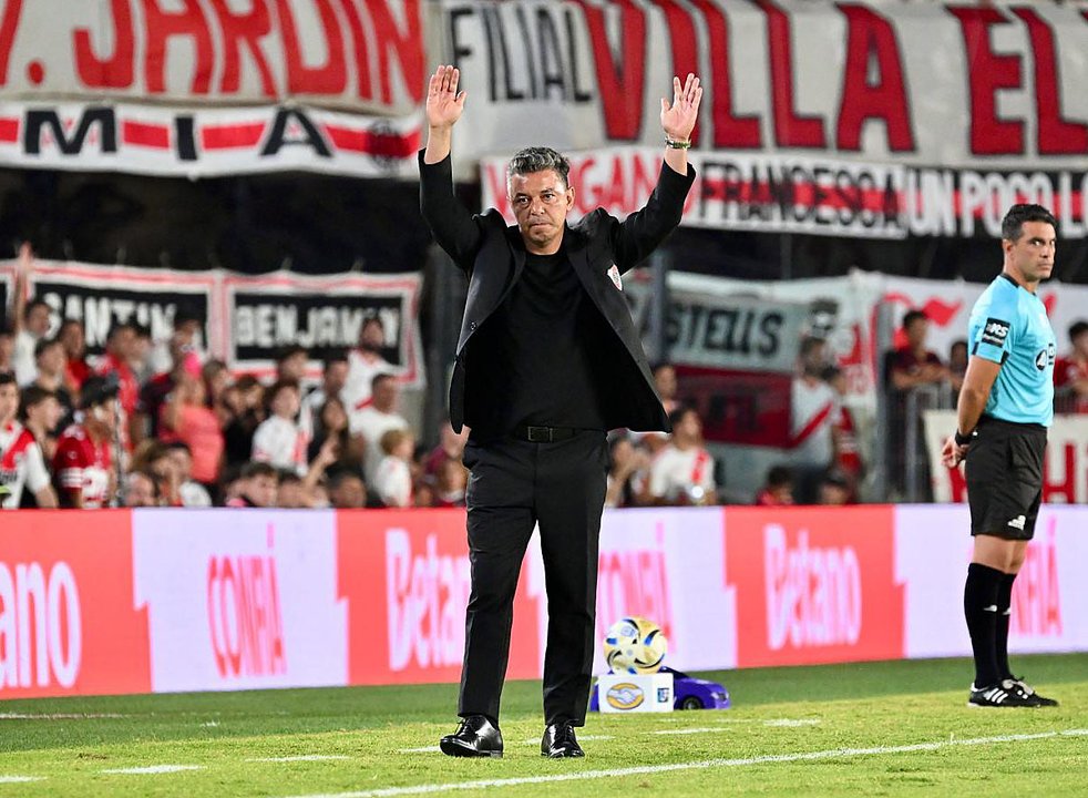 Hinchas de River en el Monumental durante el último partido de Gallardo