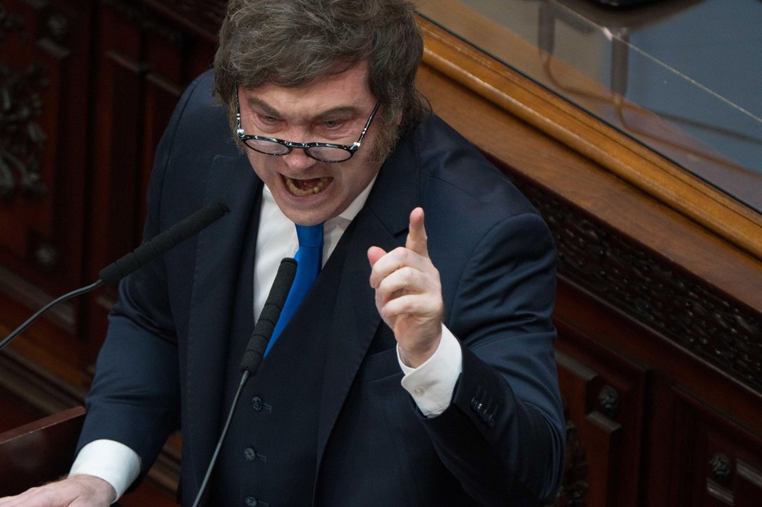 Javier Milei durante un acto oficial