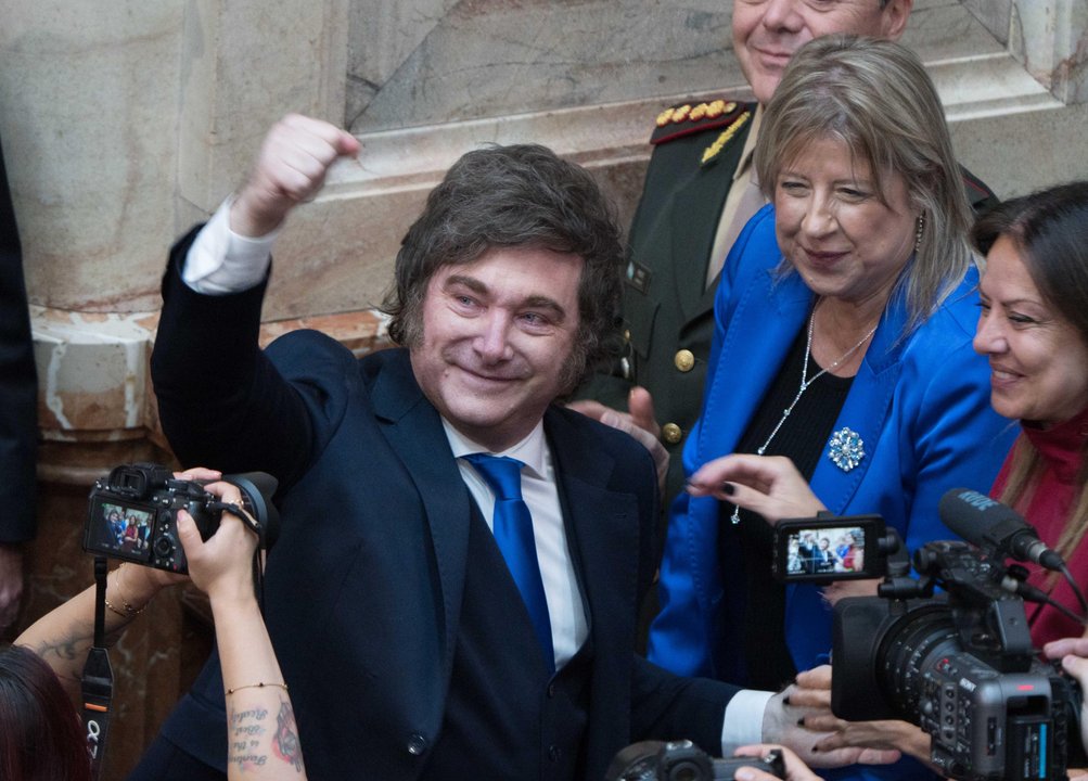 Javier Milei durante la apertura de sesiones ordinarias en el Congreso