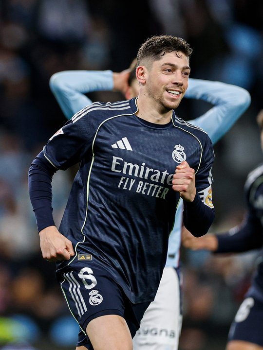 Real Madrid festeja el gol del triunfo ante Celta de Vigo