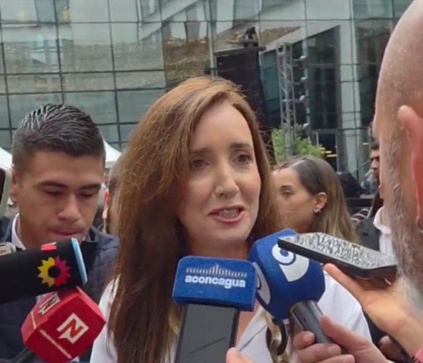 Victoria Villarruel en el desayuno de COVIAR en Mendoza