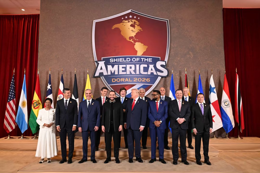 Trump y Milei en la cumbre Escudo de las Américas