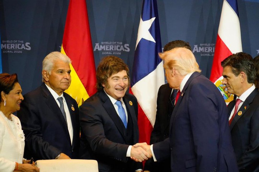 Javier Milei y Donald Trump en la cumbre Escudo de las Américas