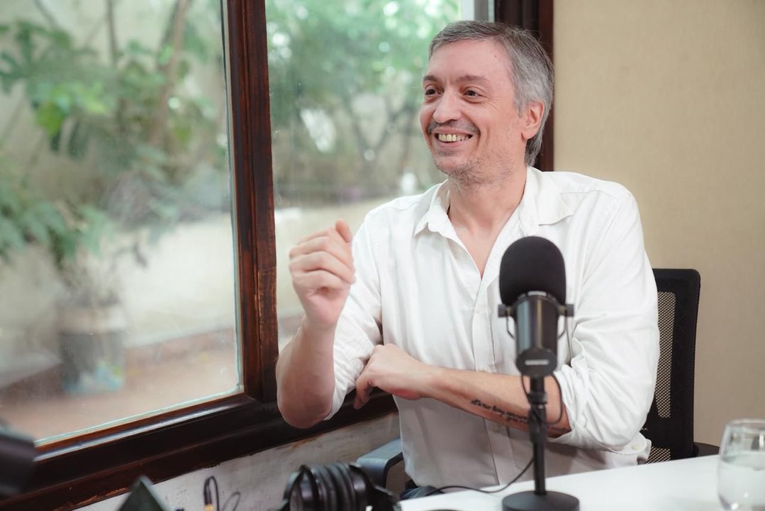 Máximo Kirchner durante una entrevista radial