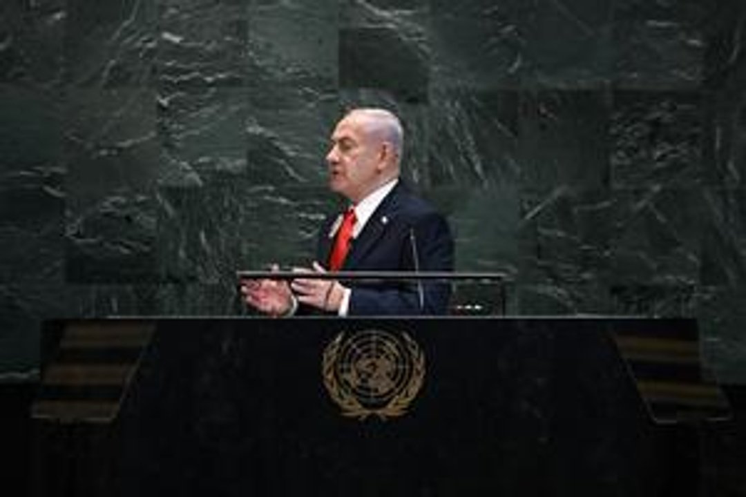 Primer ministro israelí Benjamin Netanyahu durante una conferencia de prensa