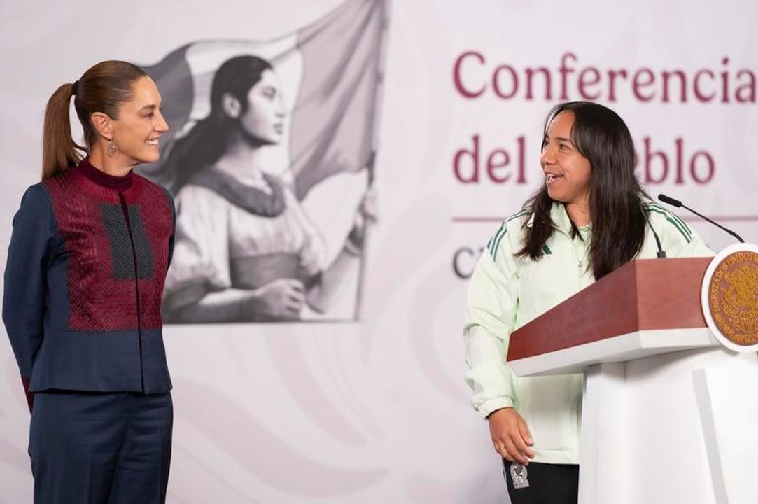 Claudia Sheinbaum durante una conferencia de prensa en Ciudad de México