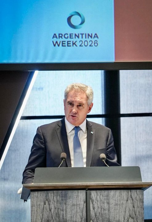 El canciller Pablo Quirno durante la Argentina Week en Estados Unidos