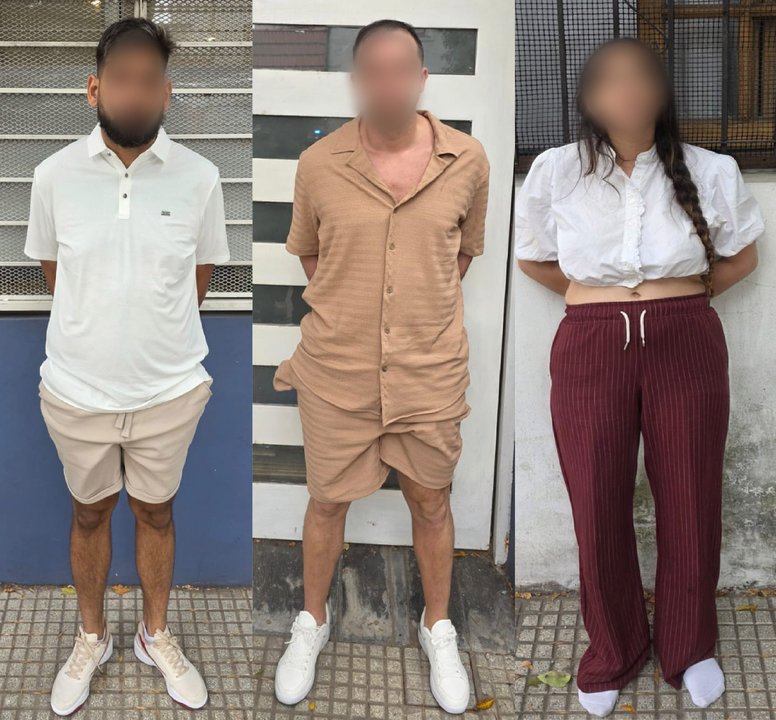 Evidencias secuestradas tras la detención de tres sospechosos en Villa Ortúzar