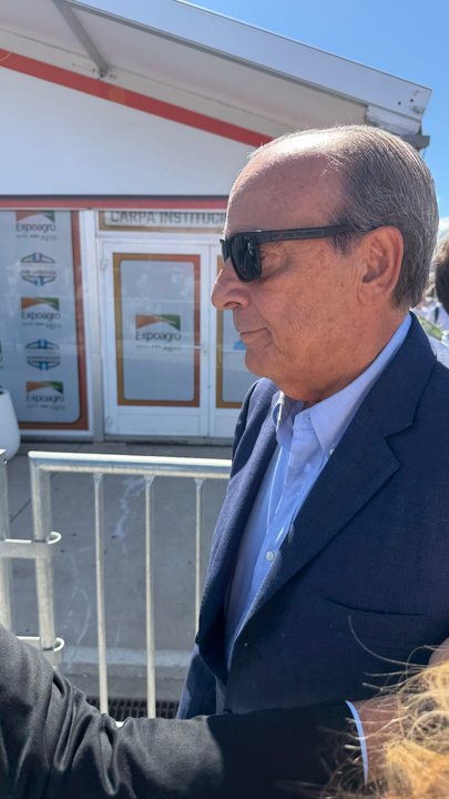 Guillermo Francos durante su visita a Expoagro en San Nicolás