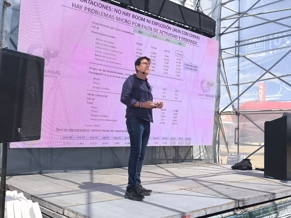 Carlos Melconian durante su exposición en Expoagro