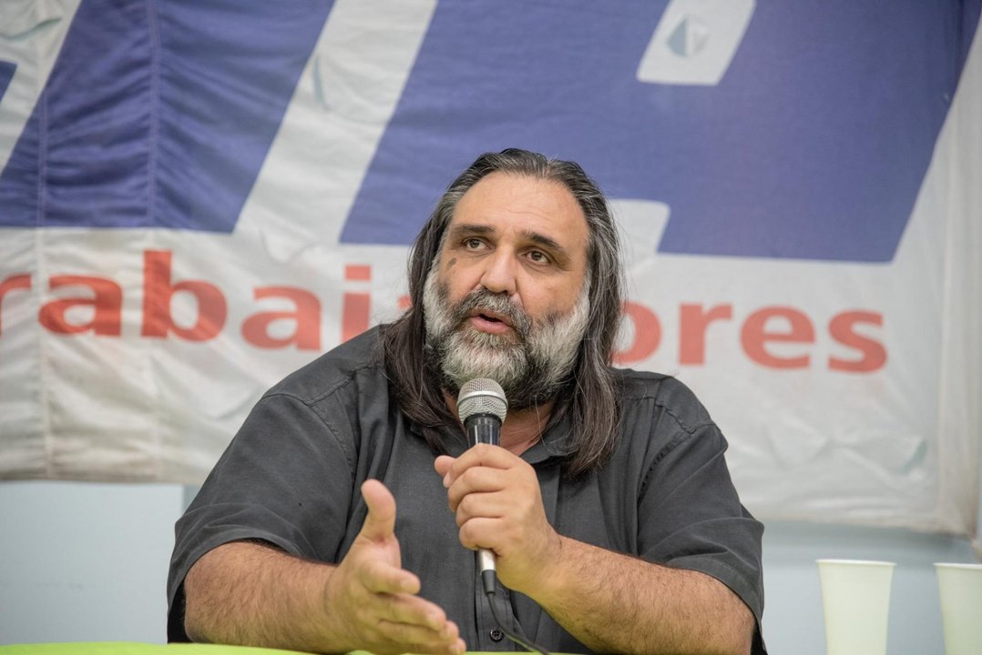 Roberto Baradel en un acto sindical de SUTEBA