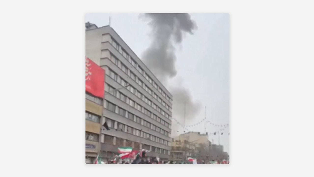 Manifestación en Teherán cerca del lugar de la explosión