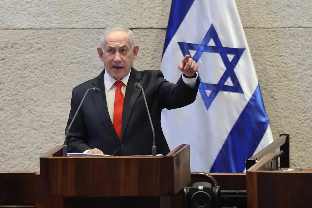 Benjamin Netanyahu durante una conferencia de prensa