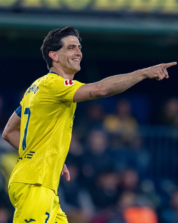 Villarreal festeja un gol ante Real Sociedad en el estadio de la Cerámica