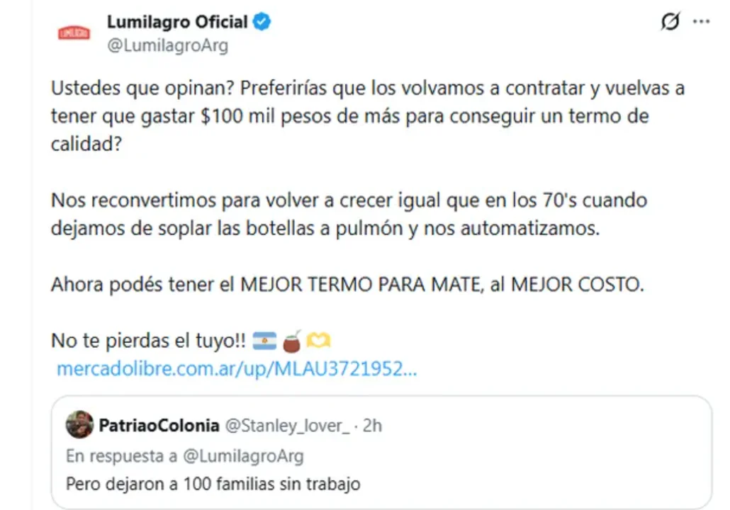"¿Preferirías pagar $100 mil más?": la respuesta de Lumilagro sobre sus despidos que terminó en escándalo