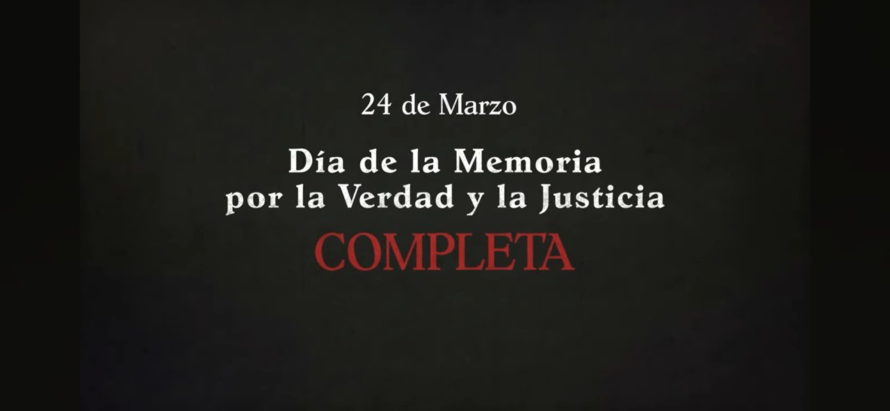 Captura del video oficial por el Día de la Memoria