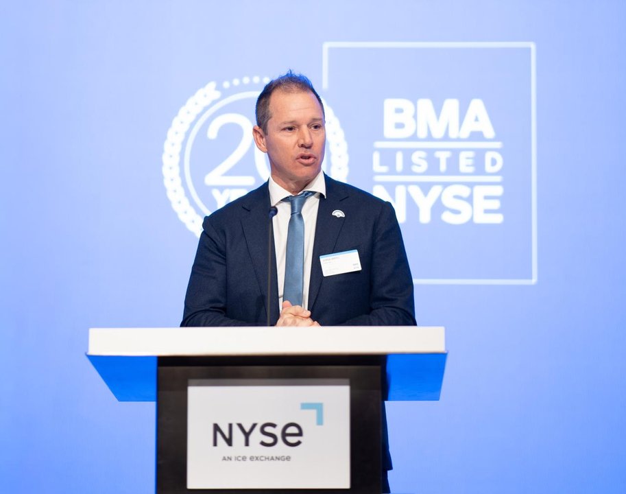 Jorge Brito durante el aniversario de la cotización de Banco Macro en Wall Street
