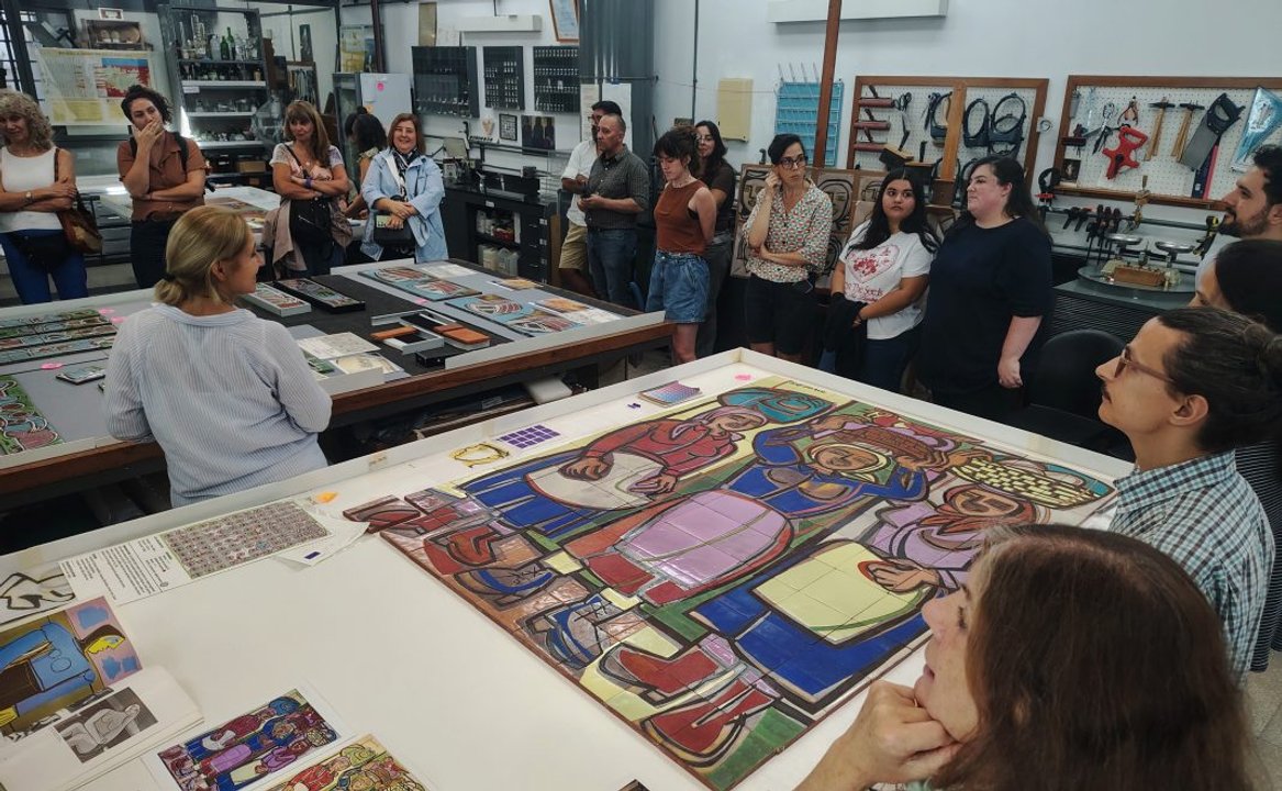 Proceso de restauración de murales de Luis Seoane en la UNSAM