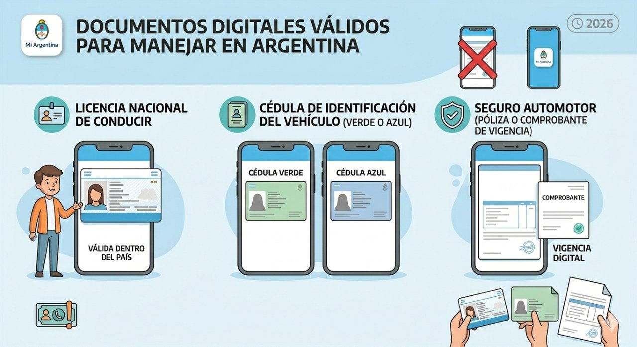 Documentación digital habilitada para circular en rutas argentinas en 2026