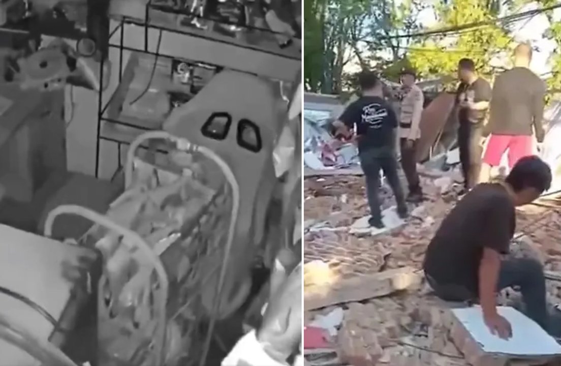 Daños estructurales tras el terremoto en Indonesia