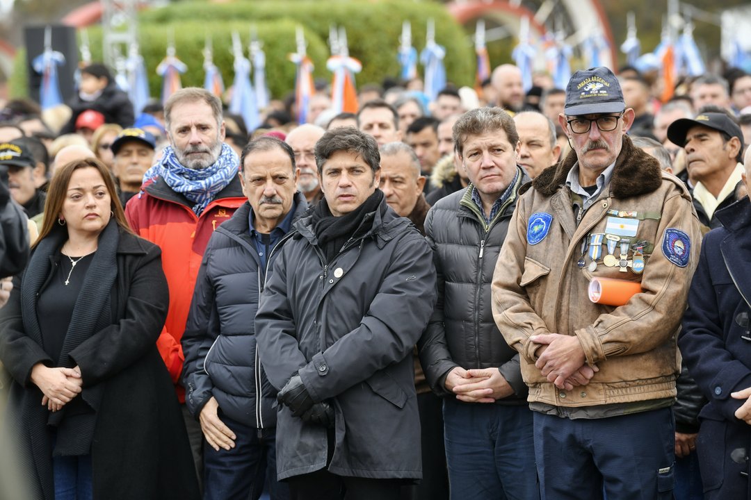 Axel Kicillof en el acto por Malvinas en Ushuaia