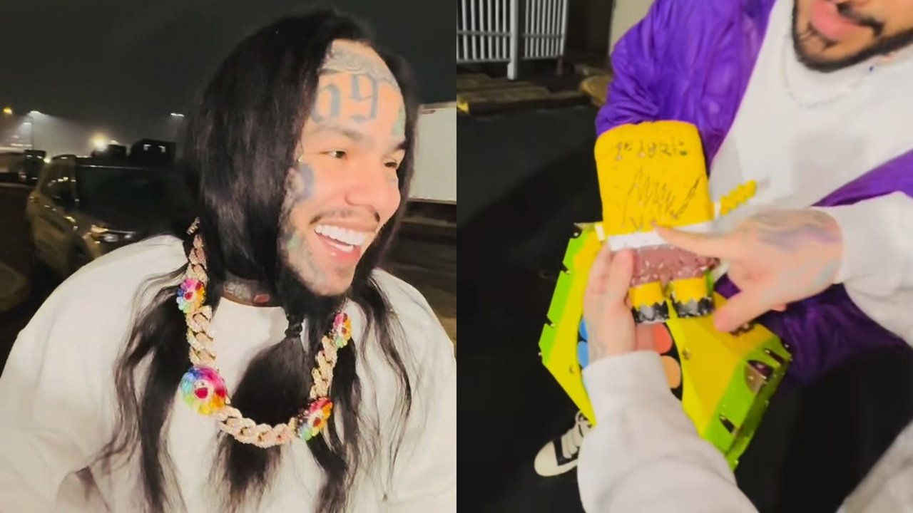 Tekashi 6ix9ine al salir del Centro de Detención Metropolitano de Brooklyn