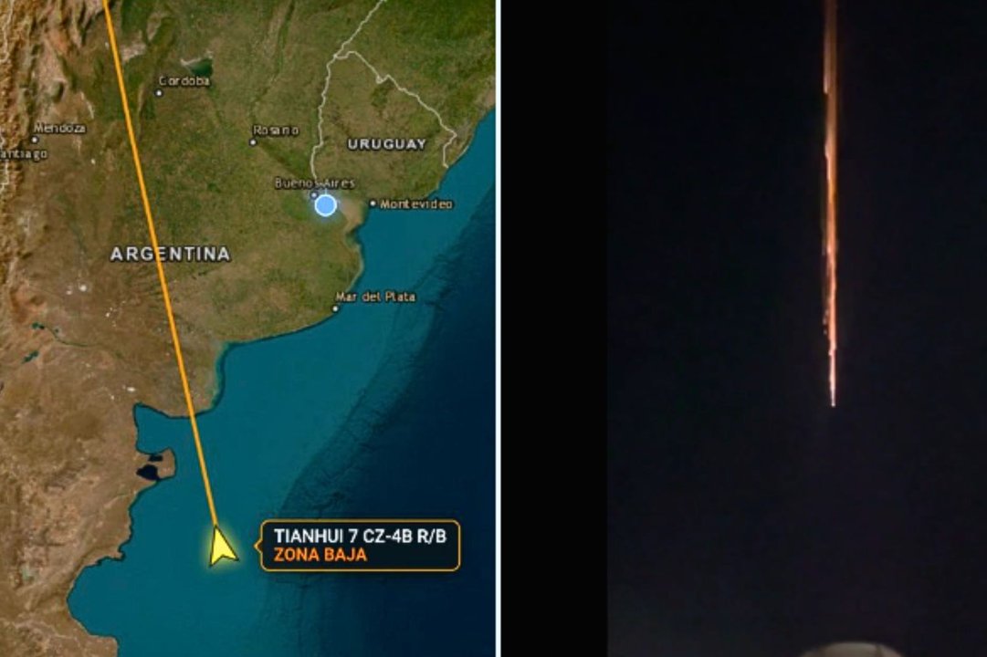 Un espectáculo celestial: restos de un cohete chino iluminan el cielo de Río Negro