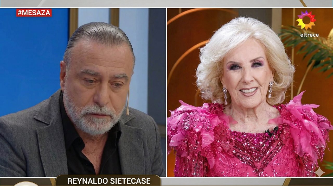Mirtha Legrand y Reynaldo Sietecase durante el programa