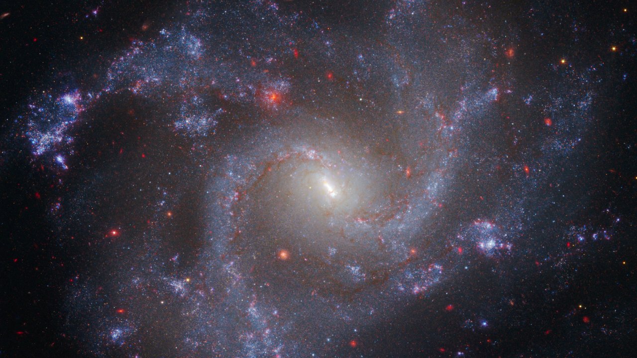 Representación artística de galaxias y expansión del universo