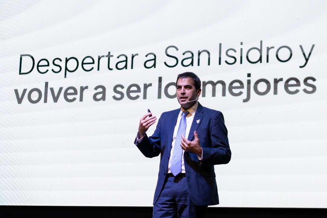 Ramón Lanús durante la presentación del plan de seguridad en San Isidro