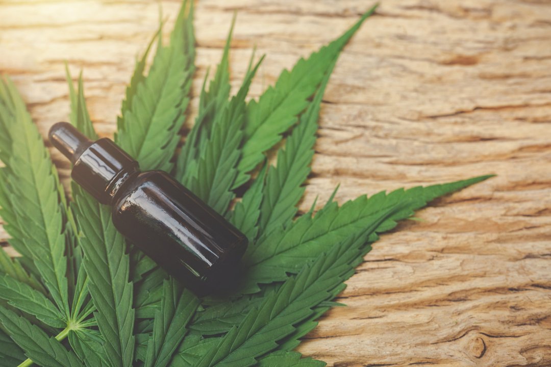 Frascos de marihuana medicinal en un entorno de laboratorio