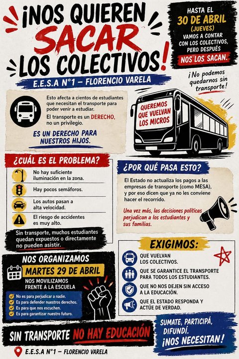 Colectivo escolar en Florencio Varela
