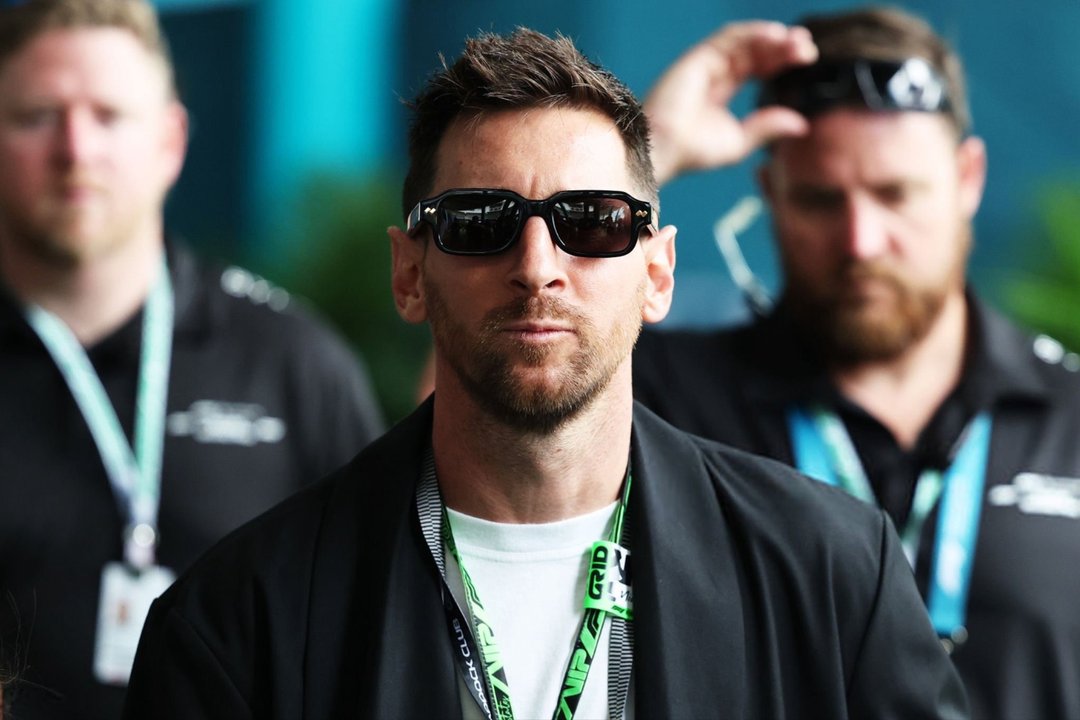 Messi revolucionó el paddock de la Fórmula 1 en Miami para ver la carrera de Colapinto