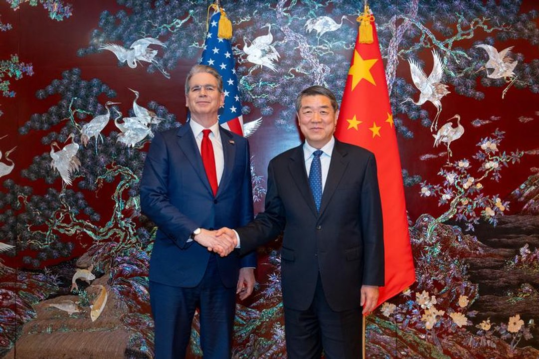 Delegaciones de China y Estados Unidos reunidas en Corea del Sur