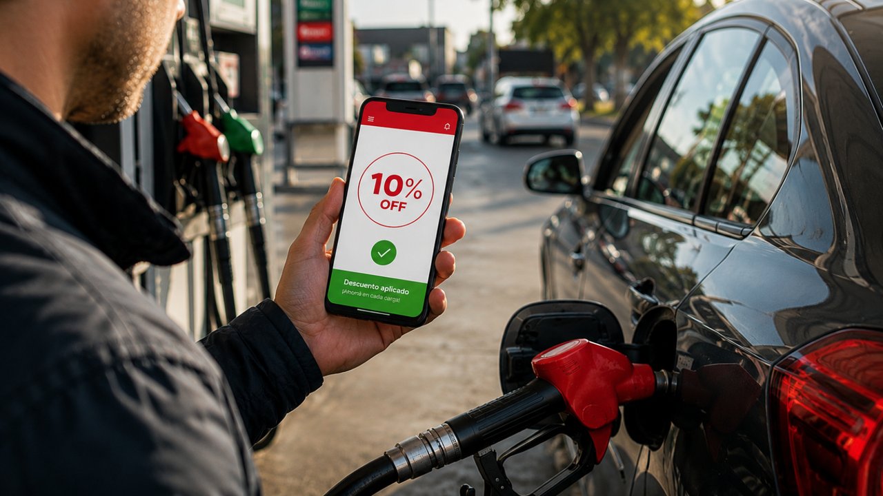 Cliente cargando nafta en una estación de servicio Puma Energy