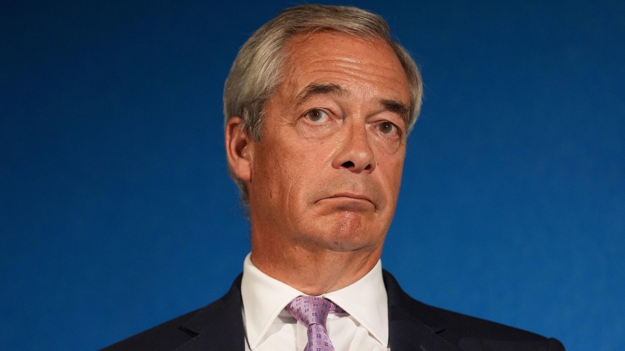 Nigel Farage durante un acto de campaña en Reino Unido
