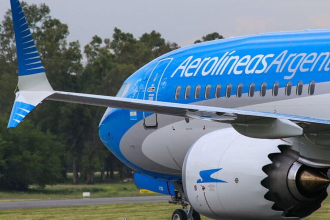 Avión de Aerolíneas Argentinas utilizado para envíos de Mercado Libre en la Patagonia